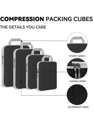 Deming Compression Packing Cubes, 7'lı Set Bavul Düzenleyici, Seyahat Ihtiyaçları Için, Genişletilebilir Seyahat Düzenleyici Seti, Sırt Çantası Için Hafif Paket Çantaları, Erkekler/kadınl (Yurt Dışından)