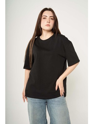 Hopely Black Blue Retro Oversized T-Shirt