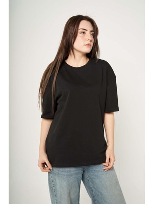 Hopely Black Blue Retro Oversized T-Shirt