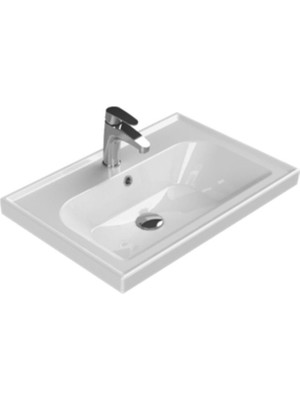 Turkuaz Cerastyle Frame Etajerli Lavabo 60 x 45 cm Modern Tasarım ve Kolay Temizlik Özellikli
