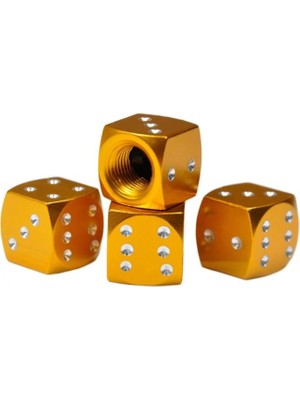 Cabbaroğlu Ticaret Zar Desenli Metal Sibop Kapağı Gold Renk 4 Adet