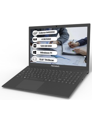 Hometech Alfa 720C Intel Celeron N4020C 4 GB 128 GB SSD W11 15.6" Tn Taşınabilir Bilgisayar