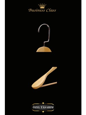 Manken İstanbul 25 Adet 48 cm Gold İtalyan Kanca Masif Ahşap Elbise Askısı