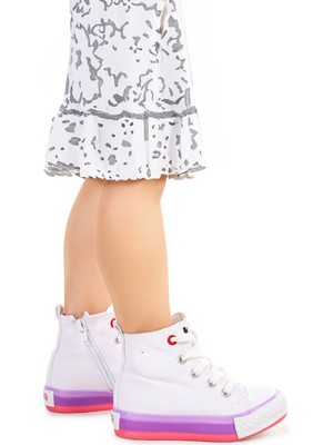 Kiko Kids Tinna Bağcıklı Kız Bebek Boğazlı Keten Spor Ayakkabı