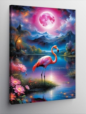 Ekart Kanvas Tablo Pembe Flamingo