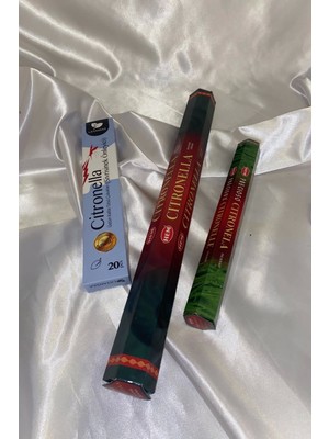 Rahan Sivrisinek Önleyici Citronella Çubuk Tütsü Seti 3*20 Çubuk Oda ve Bahçe Boyu