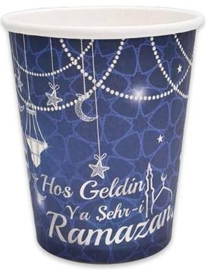 Parti Dükkanım Hoş Geldin Ramazan Bardak Mavi 8 Adet