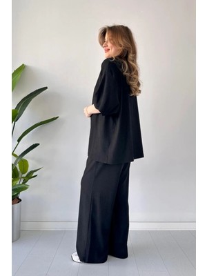 Yakamel Kadın Dökümlü Bürümcük Yazlık Kimono Alt Üst Takım