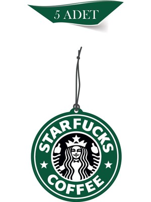 By Meyla Bymeyla Starfucks Coffee Temalı 5'li Oto Kokusu ve Oto Aksesuarı