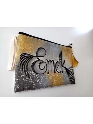 Dimodecrea Kişiye Özel Tasarım - İsim Yazılı Clutch/Cüzdan/Makyaj Çantası/Çanta içi Düzenleyici