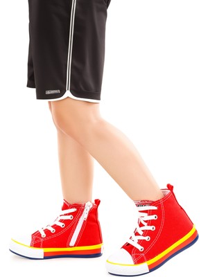 Kiko Kids Tinna Bağcıklı Erkek Çocuk Boğazlı Keten Spor Ayakkabı