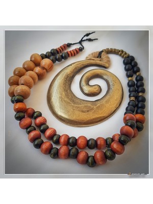 Z Jewelry Art Pasnım - El Yapımı Etnik Otantik Bohem Kadın Erkek Kolye - ZJA-K-0210