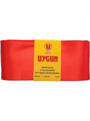 Uygun Saten Kurdele 66 mm 10 M | Kırmızı