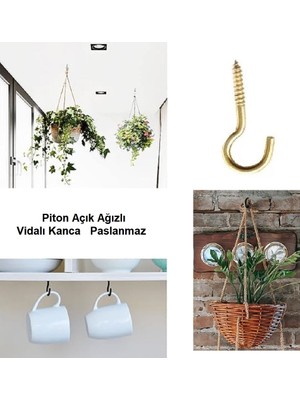 Beşel Açık Piton Kanca 21X80 - 10 Adet -Vidalı Kanca