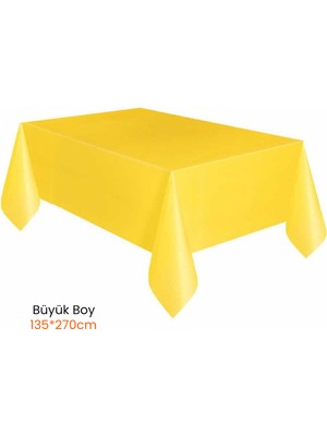 Plastik Kullan At Büyük Boy Sarı Renk Masa Örtüsü 135*270CM