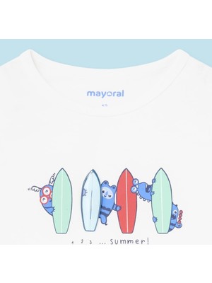 Mayoral Erkek Bebek Kolsuz T-Shirt Beyaz 1036