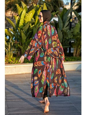 Remsa Mayo Remsa Tesettür Mayo Üzerine Tek Kaftan Kimono Pareo RP019 Funda