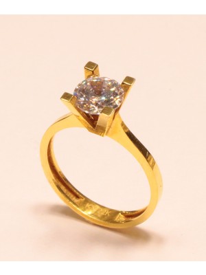 Güler Kuyumculuk 22 Ayar Altın Tek Taş Yüzük