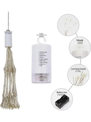 Tapled Havai Işık Pilli LED  Bakır Tel Dize Işıklar Düğün Noel Yılbaşı Süsü 
Bahçe Dekorasyon Rgb, Beyaz, Günışık Renkleri