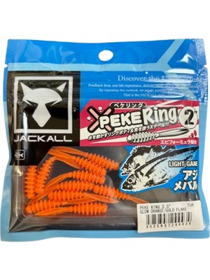 Jackall Peke Ring 2'' 5cm Silikon Yem (Glow Orange Gold Flake)