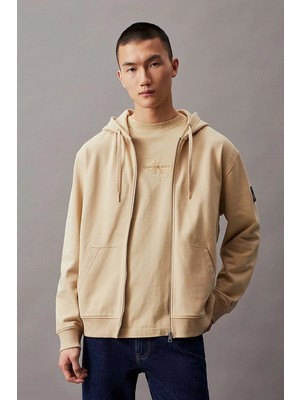 Calvin Klein Erkek Terry Fermuarlı Kapüşonlu Sweatshirt