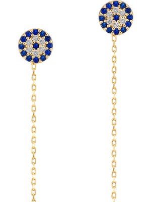 Güler Kuyumculuk Nazar Boncuklu Sallantılı Iğne Küpe