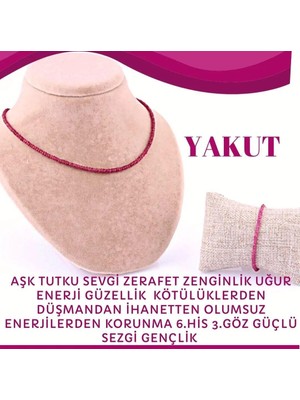 Gizemli Doğal Taş Yakut (3  Mm) Kolye Bileklik Takımı