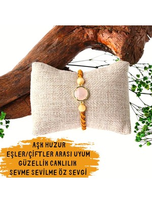 Gizemli Doğal Taş Bileklik Pembe Gül Kuvars/kalsit Aşk Sevgi Huzur Canlılık Güzellik