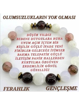 Gizemli Doğal Taş Bileklik Düşük Yıldız Olumsuz Enerjilerden Korunma  Huzur Sakinlik Gençlik