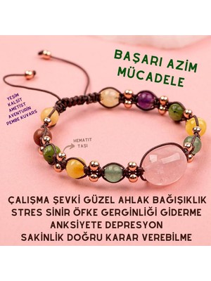 Gizemli Doğal Taş Bileklik (6 Mm) Başarı Çalışma Şevki Motivasyon Huzur Stres Sinir Kaygılardan Arınma Cilt Sağlığı