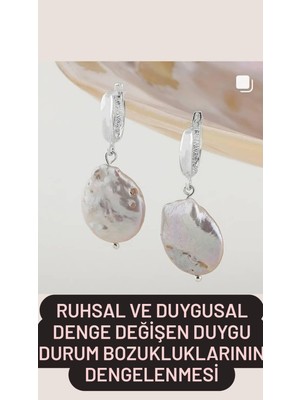 Gizemli Doğal Taş Inci Küpe (Gümüş) Güzellik Zerafet Aşk Sevgi Mutlu Yuva