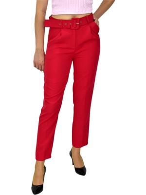 Woow Kadın Kemerli Bilek Pantolon BGL-ST03690
