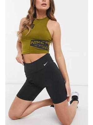 Nike One High Rise 7 Inch Tight Shorts Yüksek Belli 2 Cepli Kadın Biker Tayt Şort Siyah