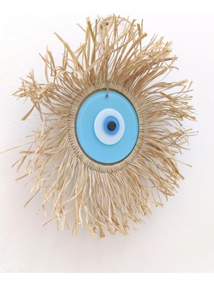 SUME El Yapımı Saçaklı Rafya Renkli Güneş Nazarlık Duvar Dekorasyon