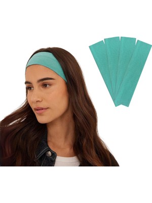 Salvia Dione 4'lü Saç Bandı Seti - Kombin Esnek Kaymaz Günlük Moda Kadın ve Erkek Yoga Pilates Tenis Koşu Trekking Squat Fitness Spor Saç Bantları - Makyaj Yüz Yıkama Cilt Bakımı 4'lü Saç Bandı Seti Turkuaz