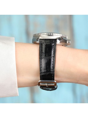 Onywatch 22 mm Gerçek Dana Derisi Kroko El Yapımı Kordon 22 mm Deri Kordon 22 mm Deri Kayış 22 mm Deri Saat Kordonu 22 mm Kordon