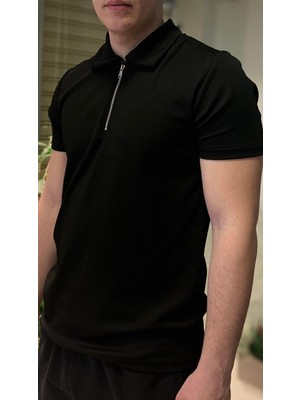 Kastrioti Yarım Fermuarlı Polo Yaka T-Shirt
