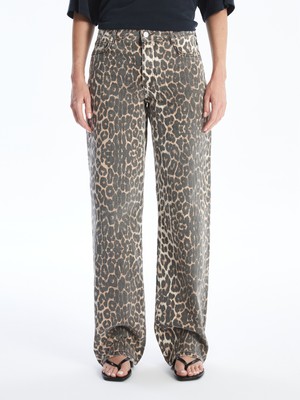 Dexia Rho - Leopar Desenli Denim Pantolon