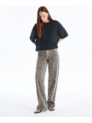 Dexia Rho - Leopar Desenli Denim Pantolon