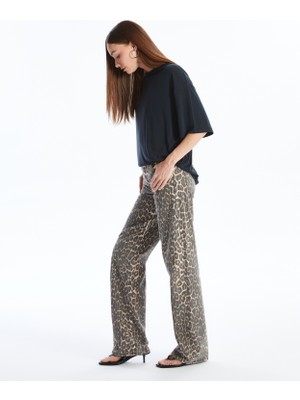 Dexia Rho - Leopar Desenli Denim Pantolon