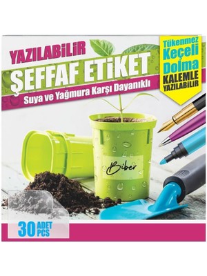 Geseus Boss Suya Dayanıklı, Yazılabilen Şeffaf Etiket 8x5cm-30 Ad