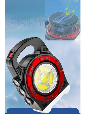 Ynt İthalat Günej Enerjili Şarjlı Kamp Lambası Cob Ledli 20 Watt 3 Kademeli USB Çıkışlı Taşınabilir Solar Lamba