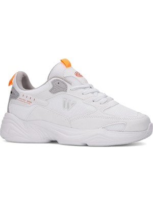 Çiğdem Kundura 2860 M-P-Kalın Taban Hava Alabilen Spor Sneaker Nayakkabı - Beyaz-Gri - 37