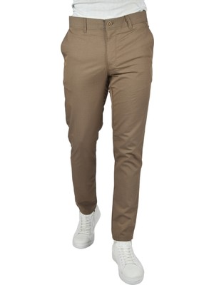 Deepsea Slim Fit Likralı Armür Desenli Keten Pantolon 2400730