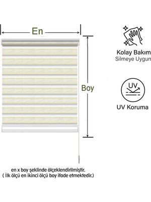 Binbir Perde Sarı Simli Pileli Zebra Perde