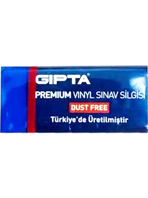 Gıpta Premium Vinyl Dust Free Orta Boy Sınav Silgisi Mavi 3 Adet