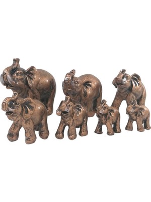 SUME Yedili Uğurlu Fil Dekoratif Biblo