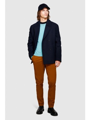 Sisley Esnek Slim Fit Chino Pantolon Erkek Kahverengi T-Shirt - 323A4JGCSF03E