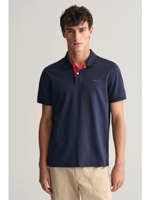 Gant Erkek Lacivert Regular Fit Logolu Polo