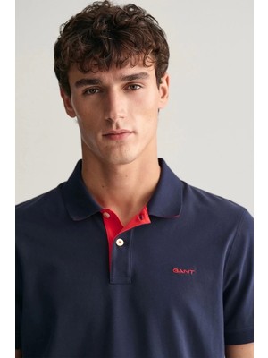 Gant Erkek Lacivert Regular Fit Logolu Polo